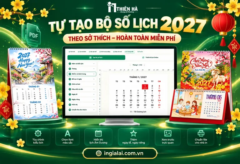 Bộ số Lịch 2027 âm Dương, tải MIỄN PHÍ, Tự tay thiết kế lịch theo sở thích