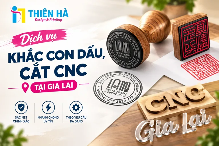 Dịch vụ in UV 3D, Cắt Khắc Laser, CNC Gia Lai