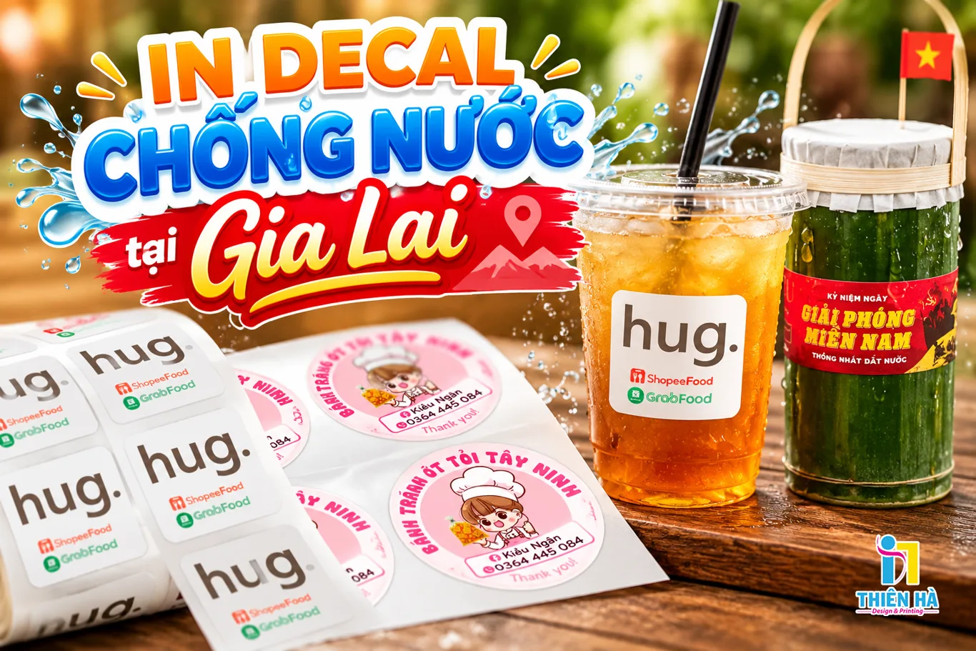 decal chống nước dán ly