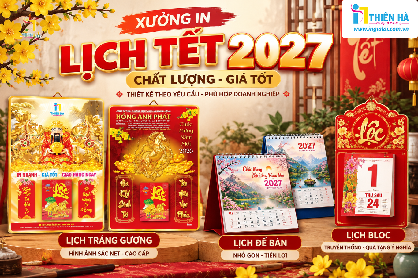 in lịch tết gia lai
