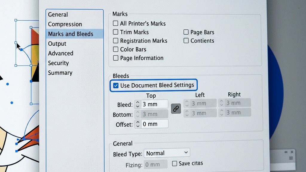 Cài đặt Bleed khi xuất file PDF